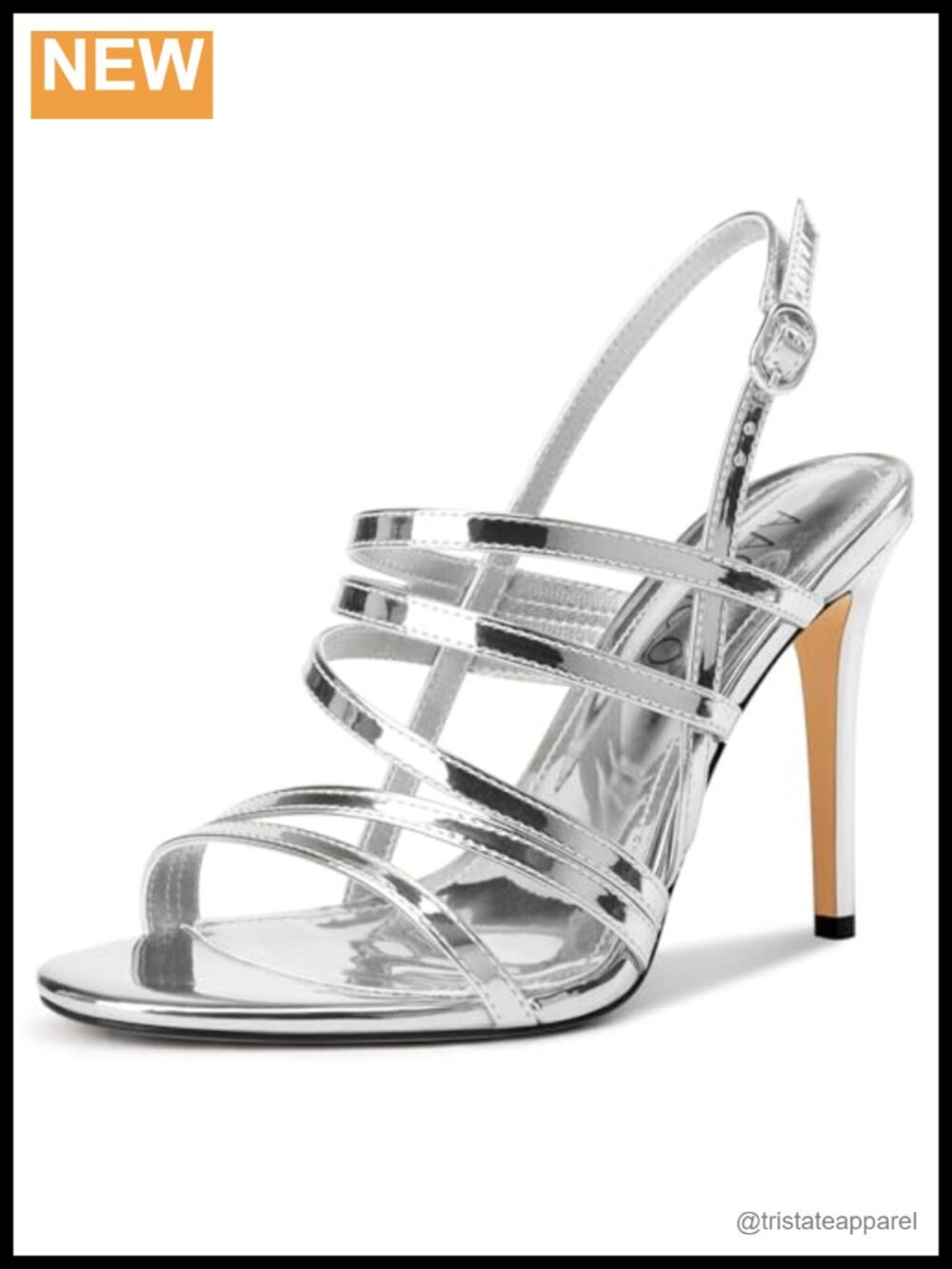 Aachcol Womens Strappy Stiletto Heeled Sandals 3.9 Inch Open Toe Ankle Strap